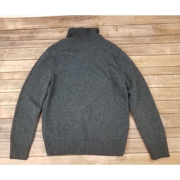 Banana Republic Sweater Mens Size Medium Blue Cowl Neck Lambs Wool Blend Casual - Picture 10 of 12